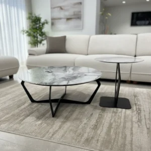 Tavoline  Marble White & Black Duo