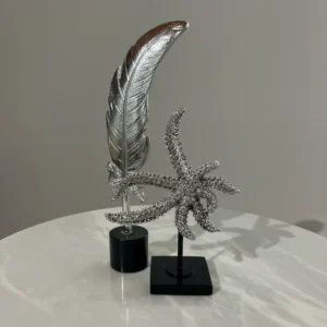 Figurë Dekorative"Silver Leaf and Star"