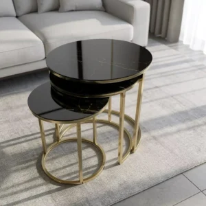 Tavolina marble gold trio