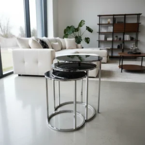 Tavoline marble silver trio