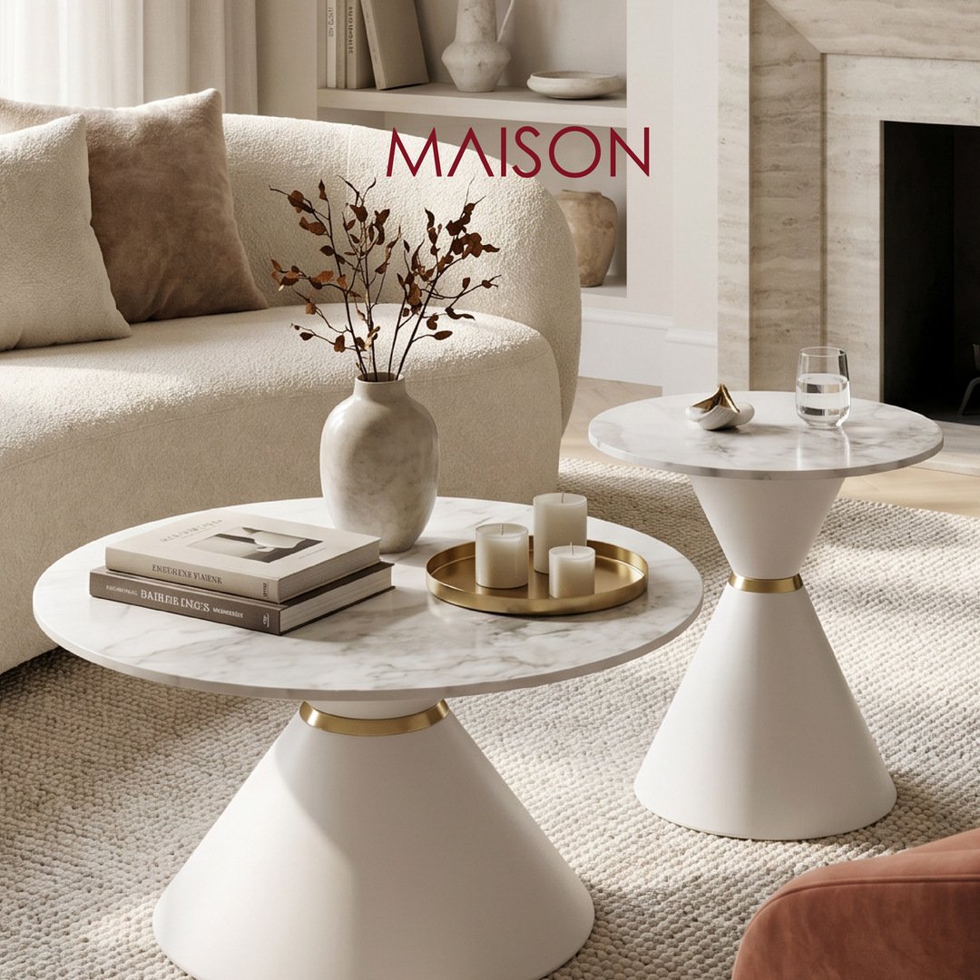 Set Tavolina Pearl White